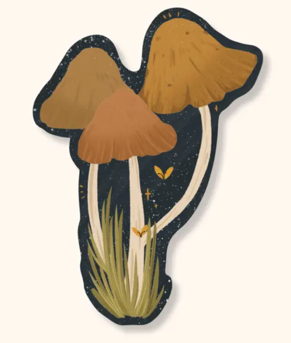 Night Mushrooms Sticker