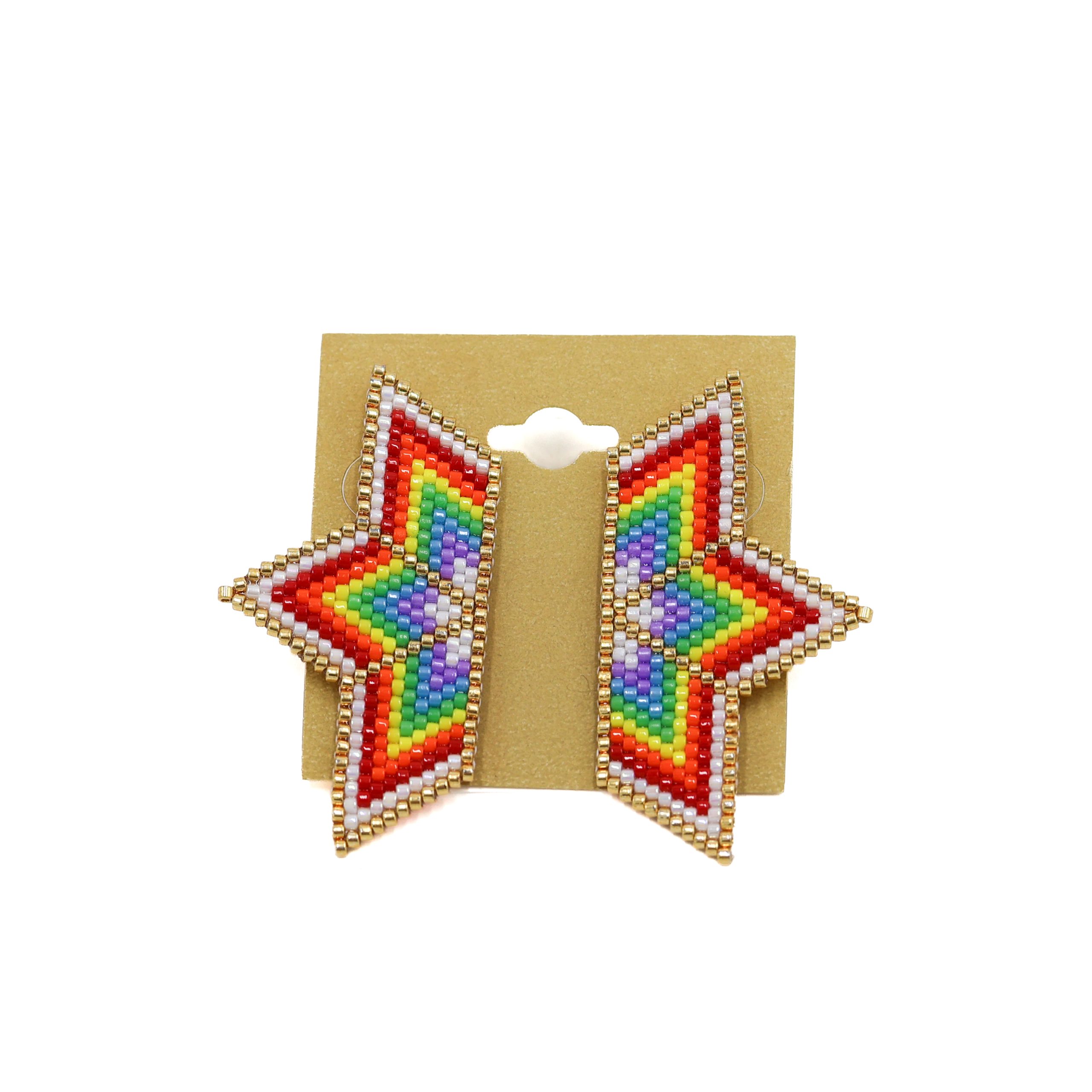 star beaded earring Rainbow star beaded earring Rainbow scaled