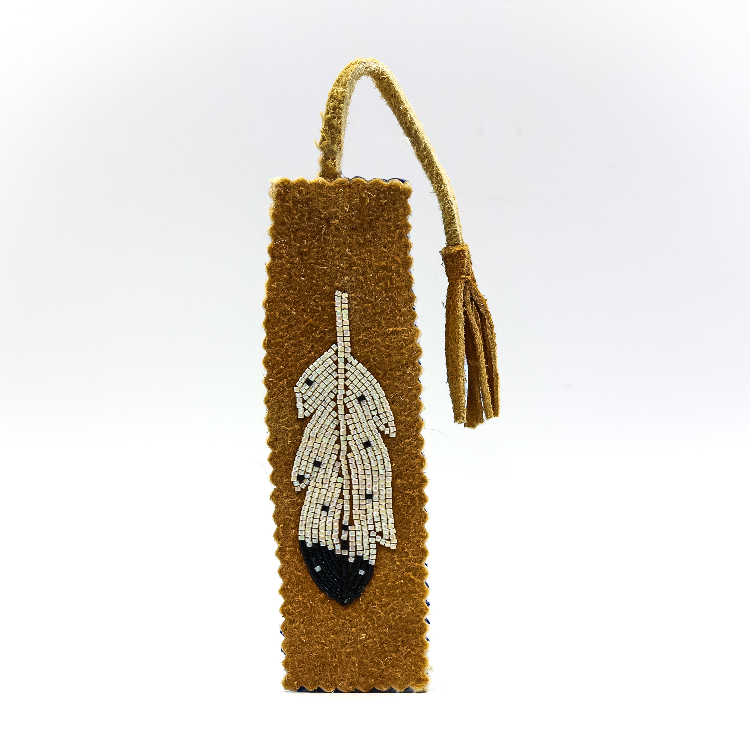 Beaded Bookmark Feather Brown Beaded Bookmark Feather Brown