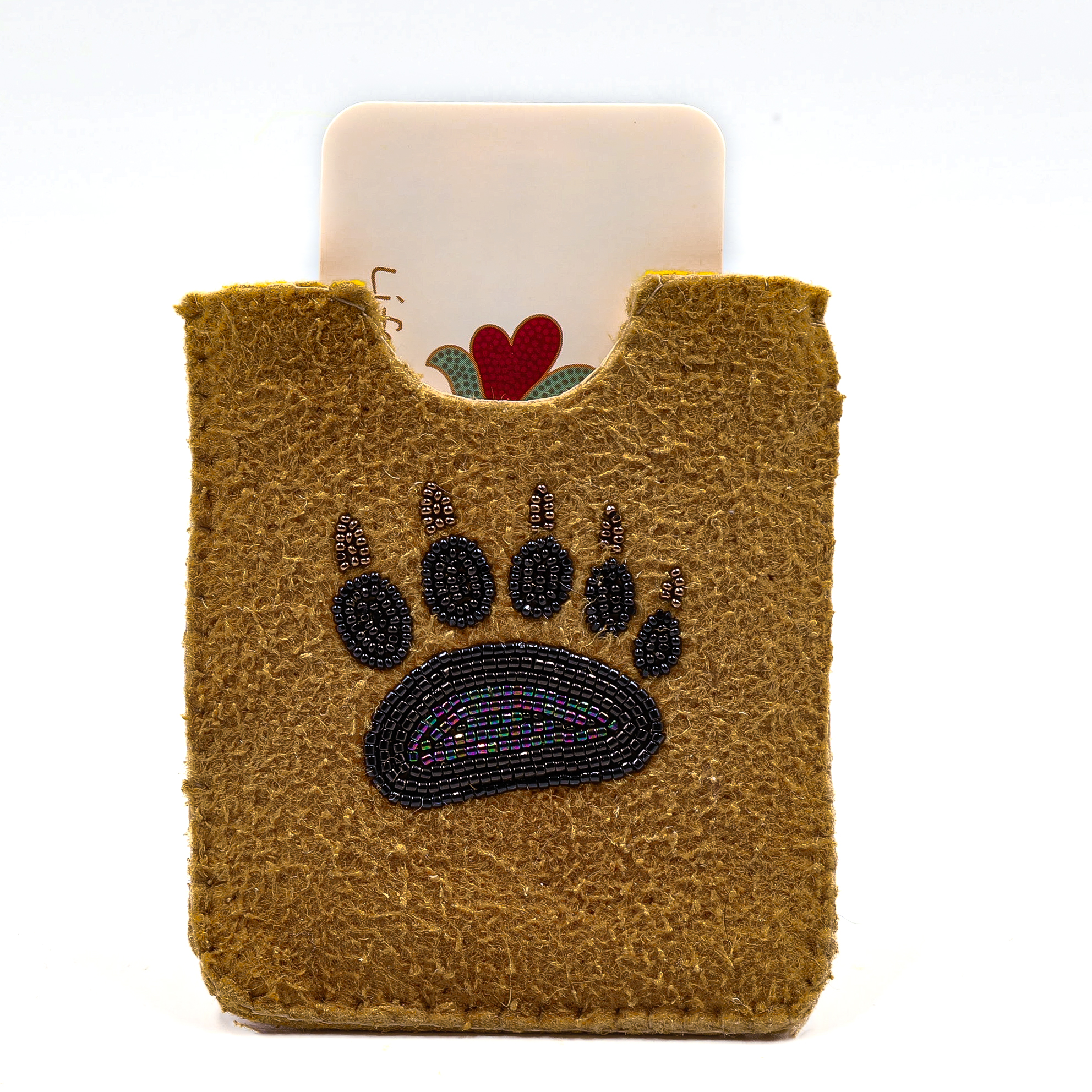 Beaded Cardholder Paw Black Beaded Cardholder Paw Black