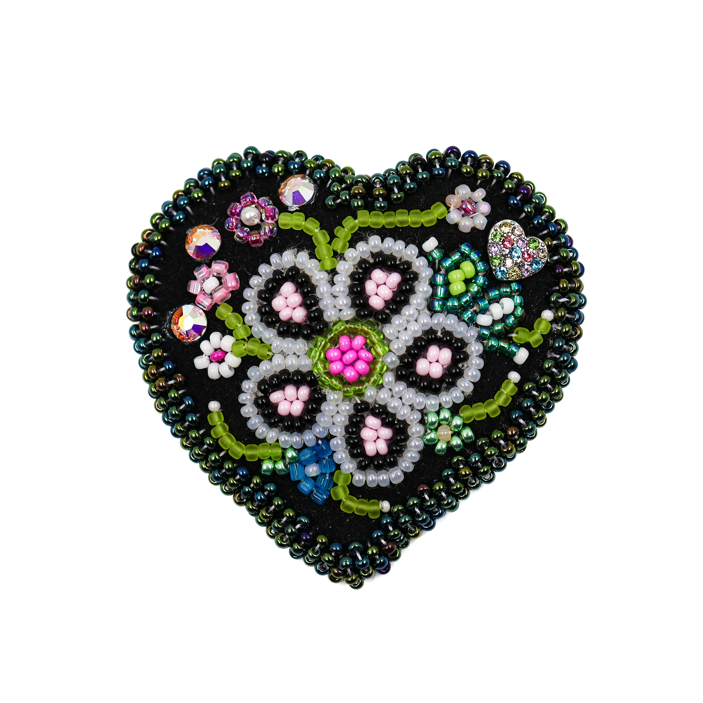 Beaded Heart Black Beaded Heart Black 1