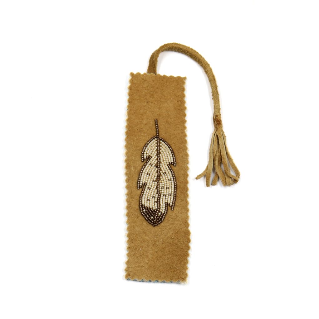 Brown Feather Beaded Bookmark by Vivian McDonald - RAM Shop