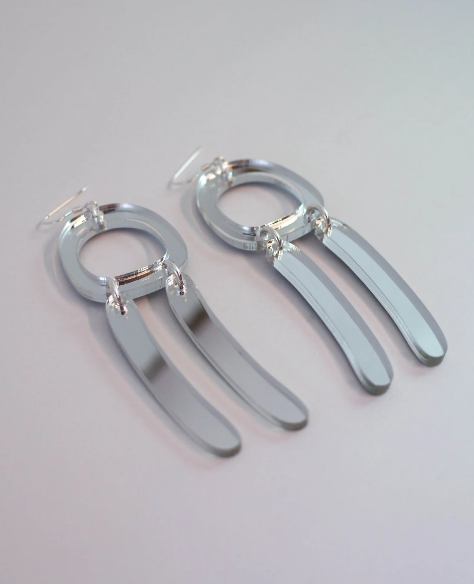 Double Bar Mini Mirror Silver Double Bar Mini Mirror Silver