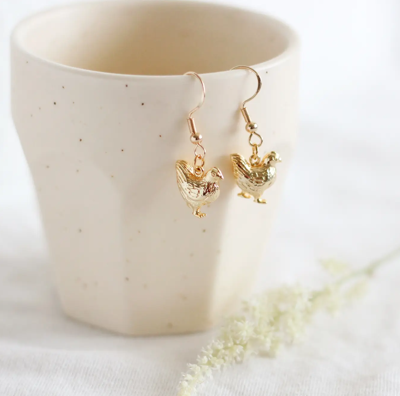 Gold Chicken Earrings Gold Chicken Earrings
