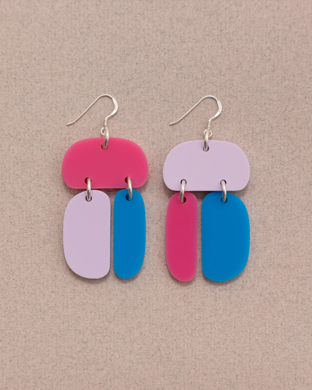 Remixed Ovoid Trio Pink Lilac Blue Remixed Ovoid Trio Pink Lilac Blue