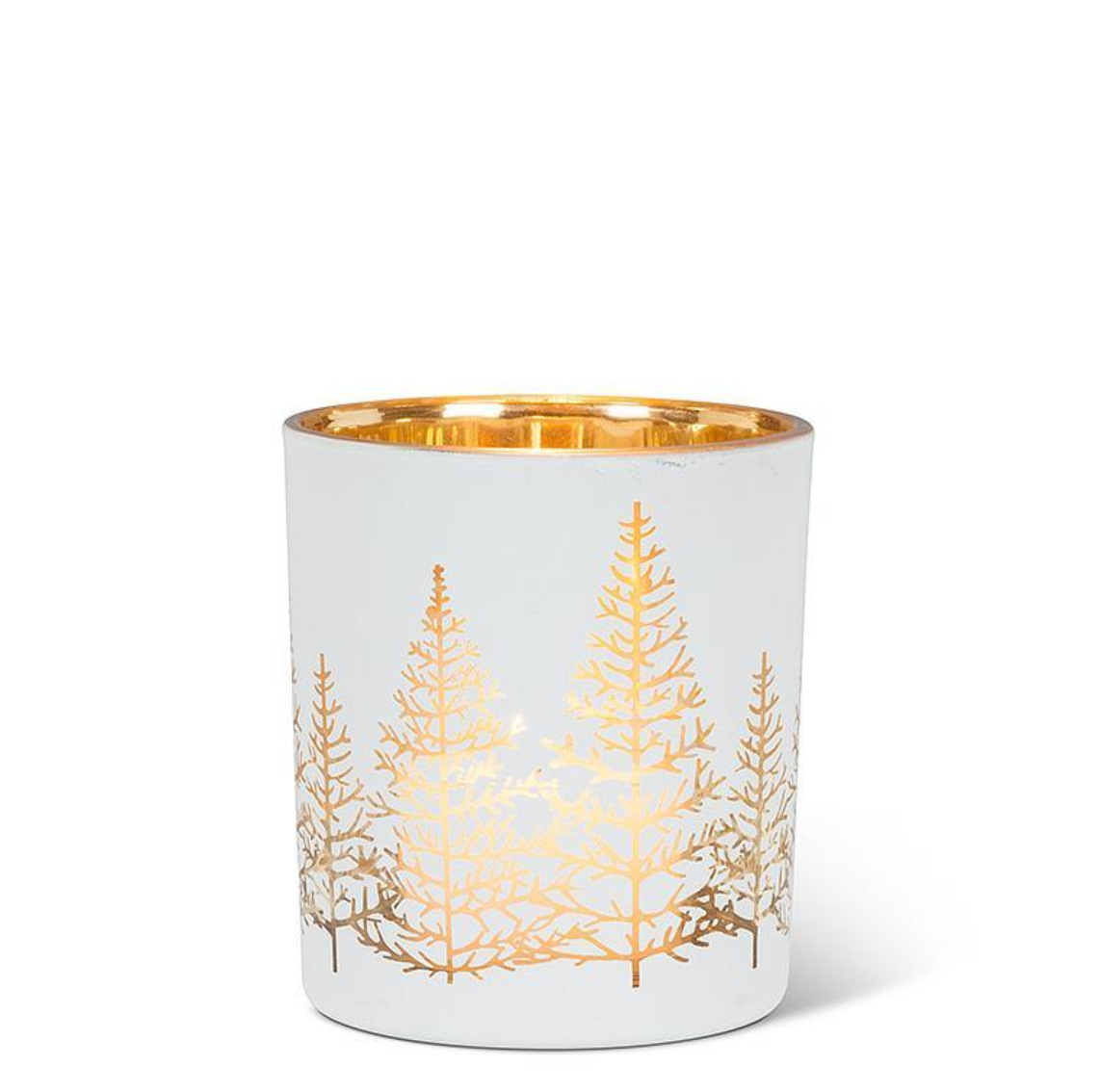 Small White and Gold Tree Tealight Small White and Gold Tree Tealight