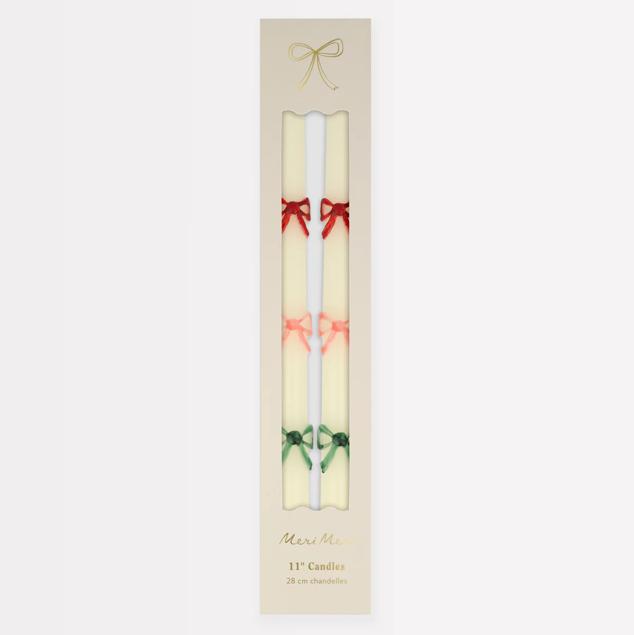 Multi Coloured Bow Taper Candles Multi Coloured Bow Taper Candles