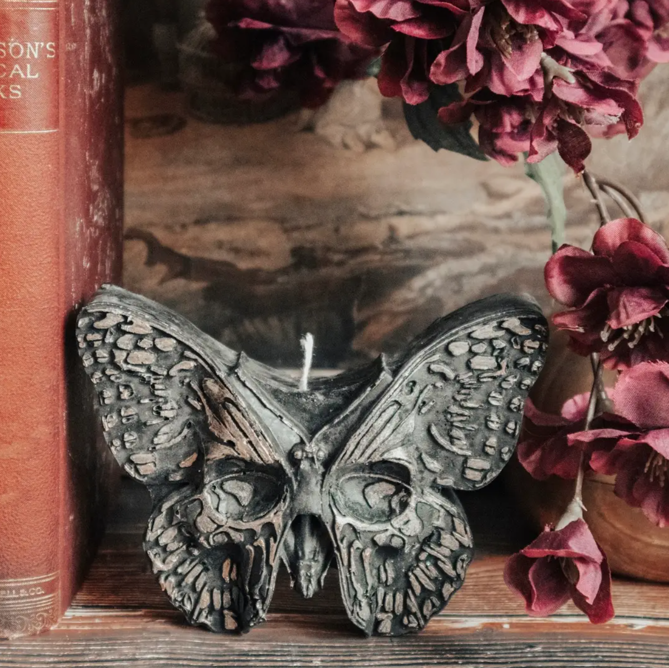 Black Skull Butterfly Candle Black Skull Butterfly Candle