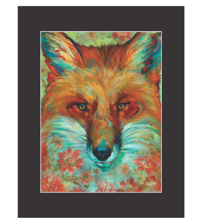 Fox in Flowers Print Fox in Flowers Print