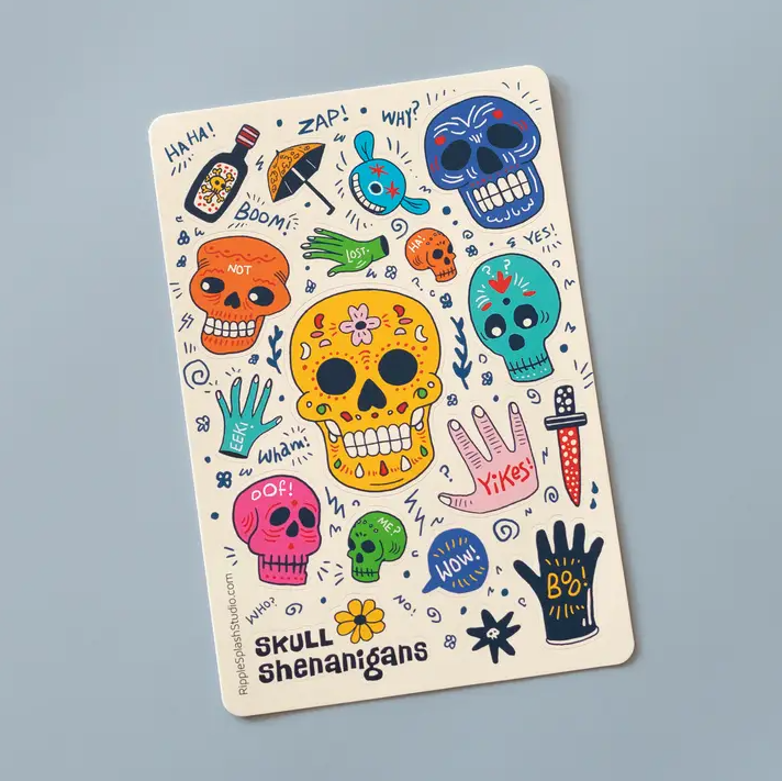 Skull Sticker Sheet Skull Sticker Sheet