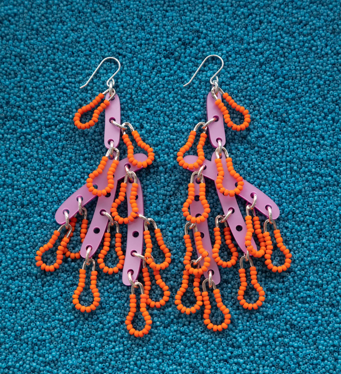 Cedar Roe Beaded Earrings(pink) by Warren Steven Scott