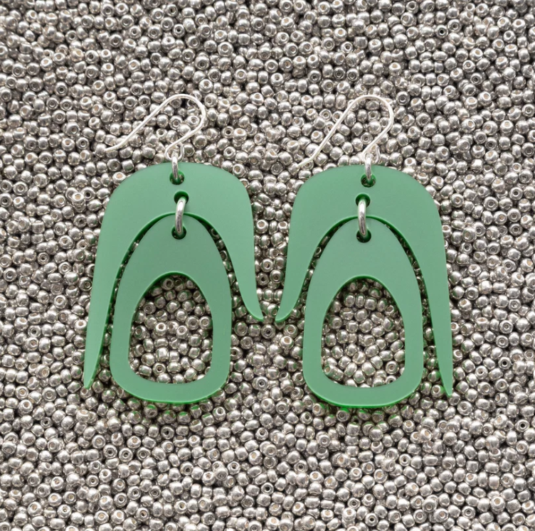Salish Chandelier Mini Earrings Nettle Green Salish Chandelier Mini Earrings Nettle Green