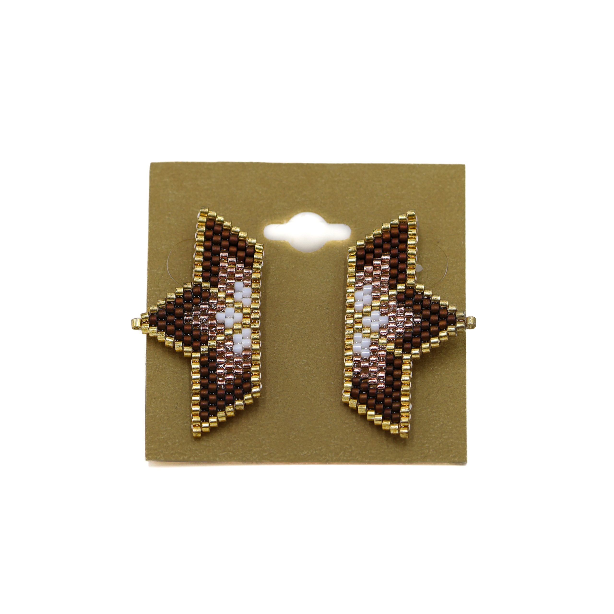 star beaded earring brown star beaded earring brown scaled