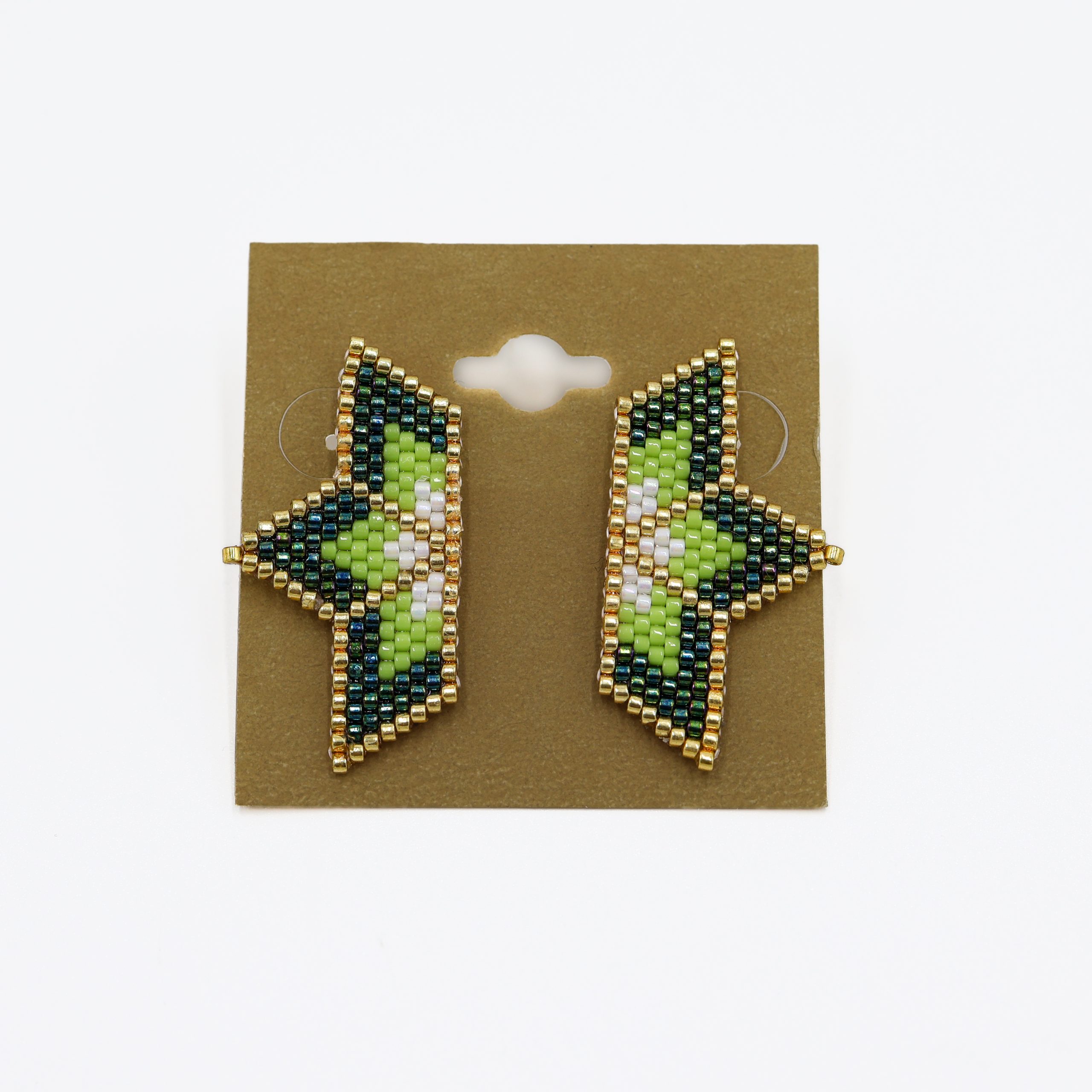 star beaded earring mini green star beaded earring mini green scaled