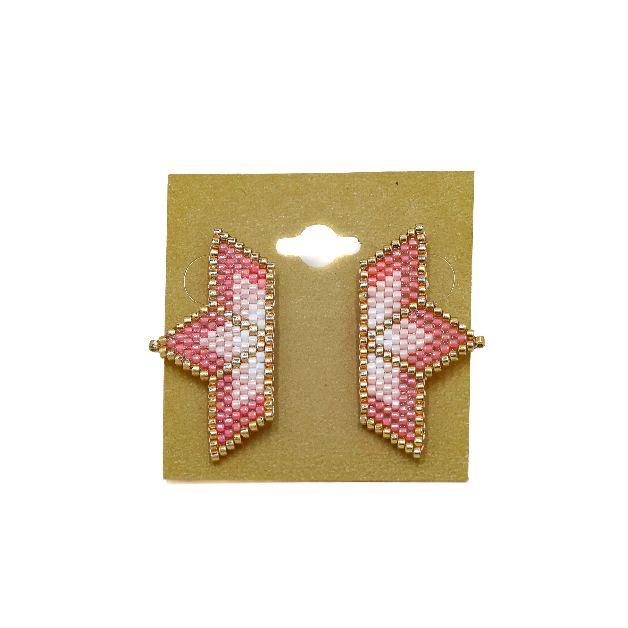 star beaded earring mini pink star beaded earring mini pink scaled